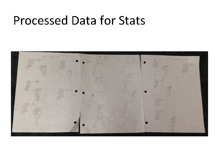 Processed Data for Stats 