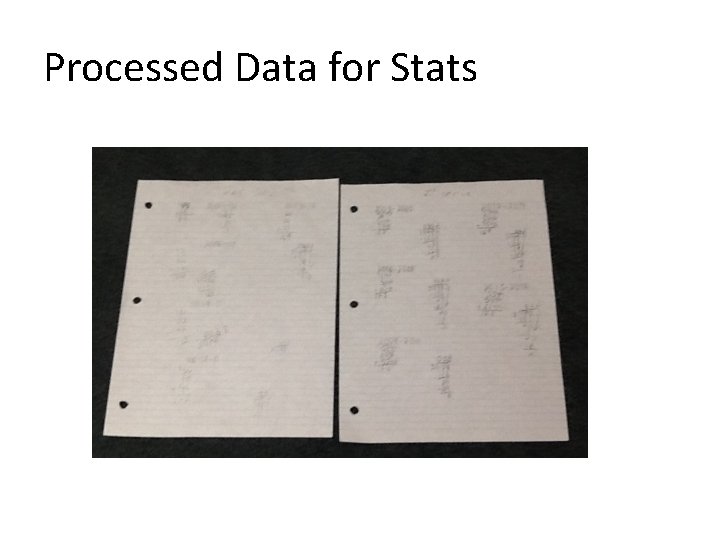 Processed Data for Stats 