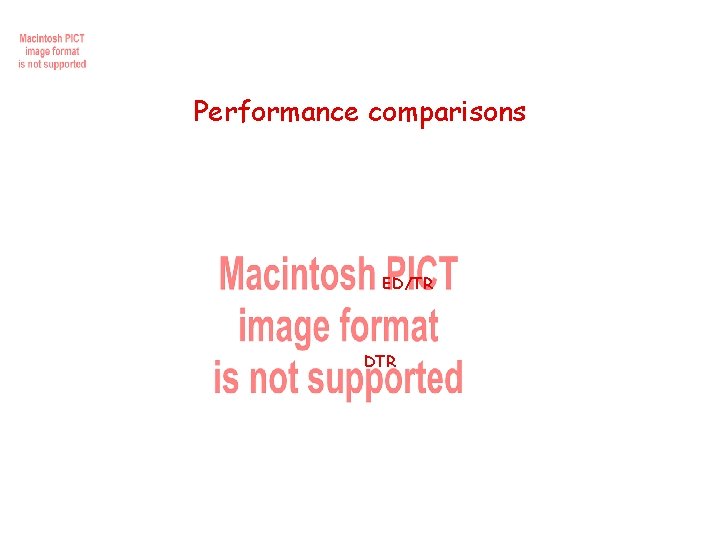 Performance comparisons ED/TR DTR 