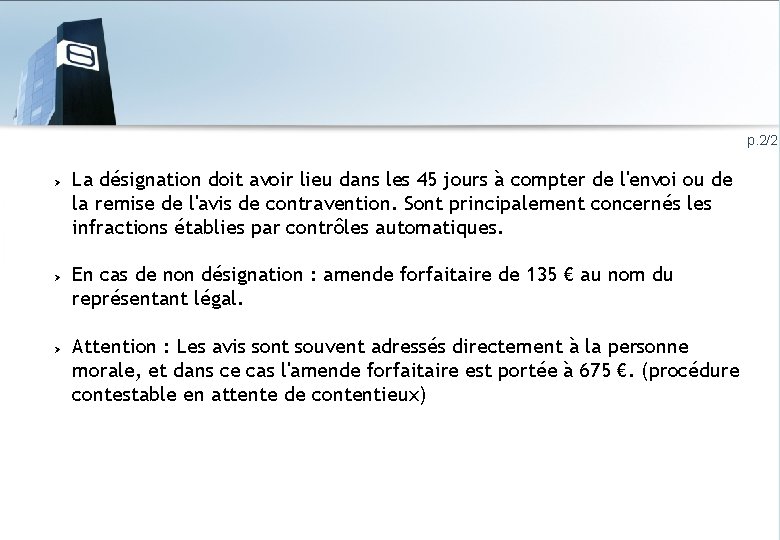 p. 2/2 La désignation doit avoir lieu dans les 45 jours à compter de