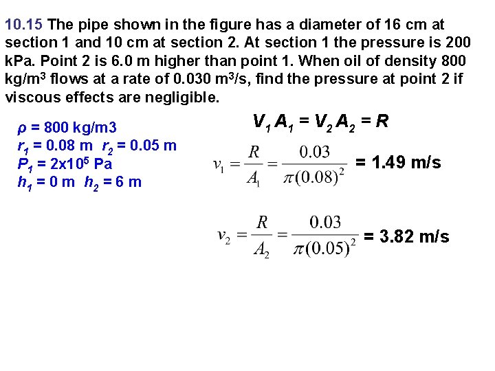 10. 15 The pipe shown in the figure has a diameter of 16 cm