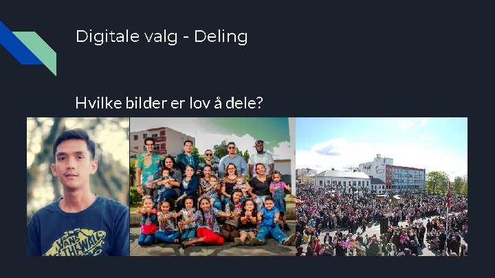 Digitale valg - Deling Hvilke bilder er lov å dele? 