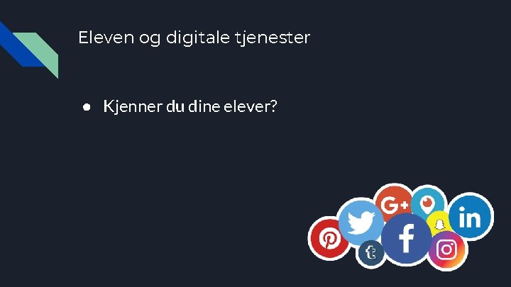 Eleven og digitale tjenester ● Kjenner du dine elever? 