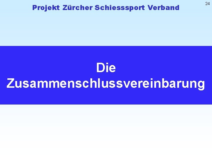 Projekt Zürcher Schiesssport Verband Die Zusammenschlussvereinbarung 24 