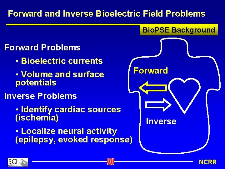 Forward and Inverse Bioelectric Field Problems Bio. PSE Background Forward Problems • Bioelectric currents