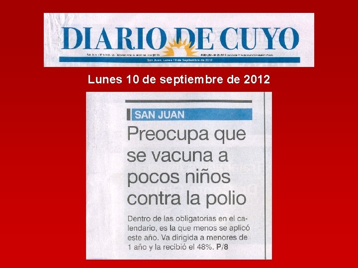 Lunes 10 de septiembre de 2012 