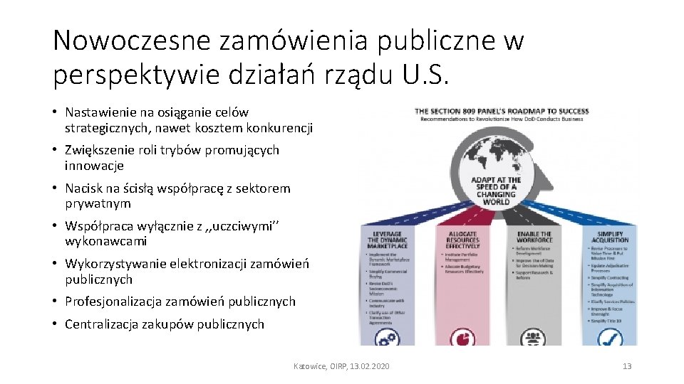 Nowoczesne zamówienia publiczne w perspektywie działań rządu U. S. • Nastawienie na osiąganie celów