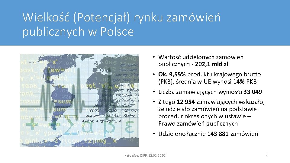 Wielkość (Potencjał) rynku zamówień publicznych w Polsce • Wartość udzielonych zamówień publicznych - 202,