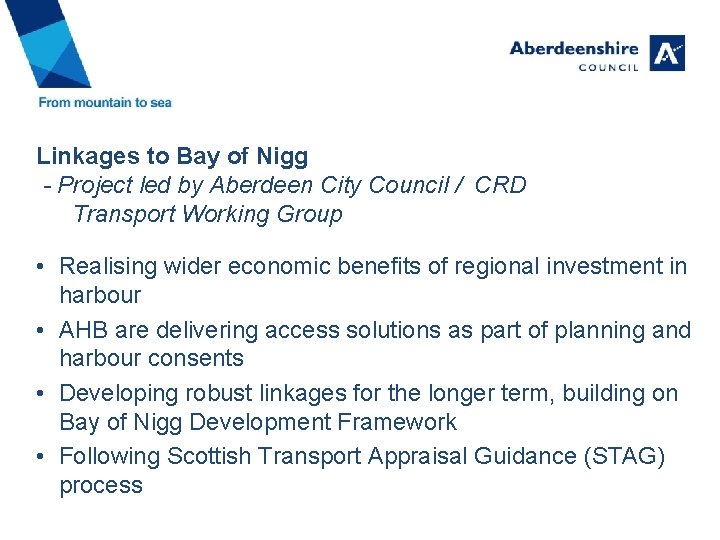 Linkages to Bay of Nigg - Project led by Aberdeen City Council / CRD