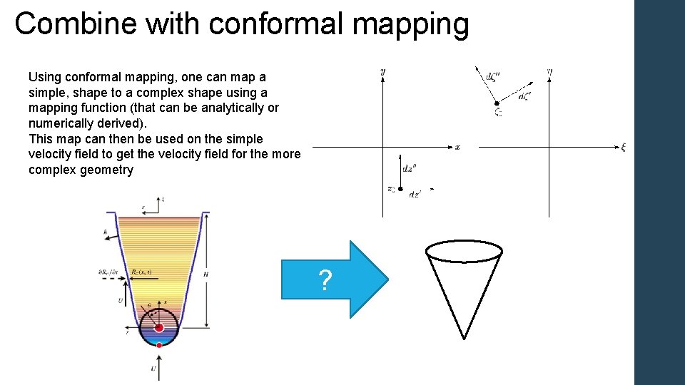 Combine with conformal mapping Using conformal mapping, one can map a simple, shape to