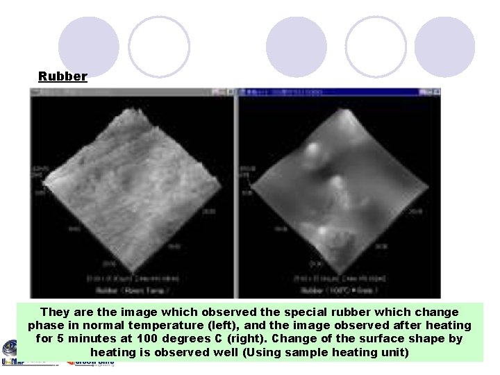 Rubber They are the image which observed the special rubber which change phase in