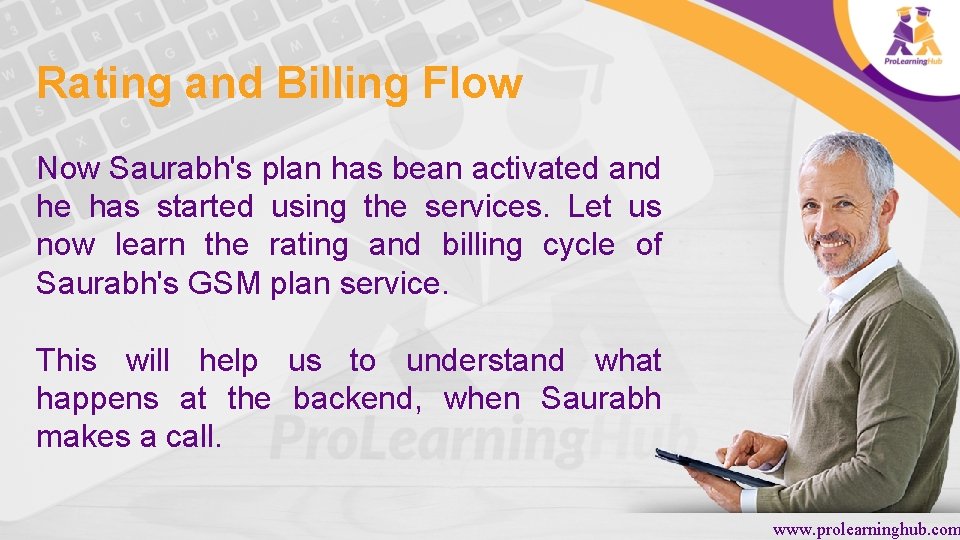 Rating and Billing Flow Now Saurabh's plan has bean activated and he has started