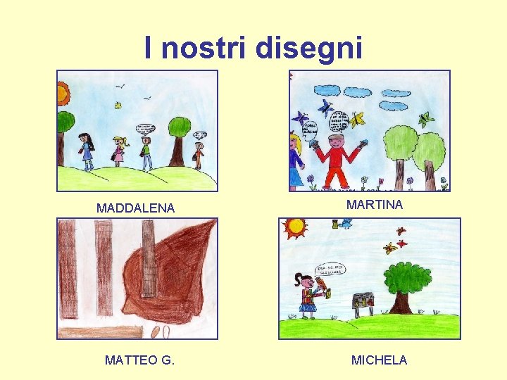 I nostri disegni MADDALENA MATTEO G. MARTINA MICHELA 