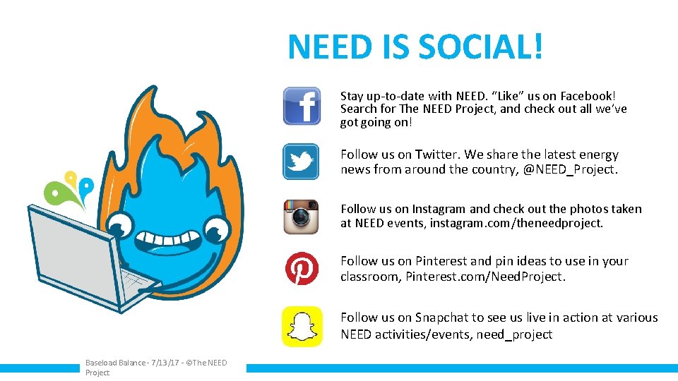 NEED IS SOCIAL! Stay up-to-date with NEED. “Like” us on Facebook! Search for The