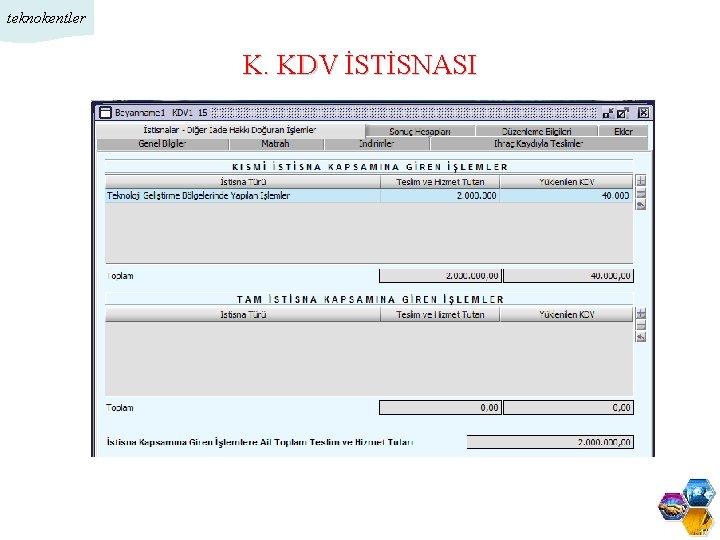 teknokentler K. KDV İSTİSNASI 1/11 