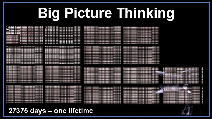 Big Picture Thinking 27375 days – one lifetime 