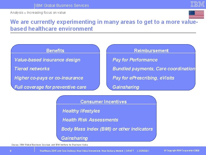 IBM Global Business Services Analysis » Increasing focus on value We are currently experimenting