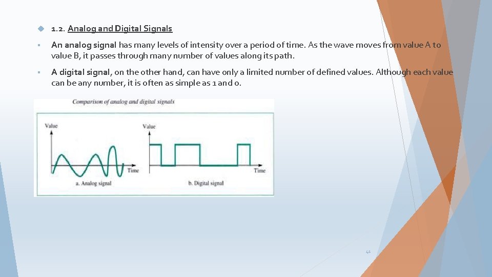  1. 2. Analog and Digital Signals § An analog signal has many levels