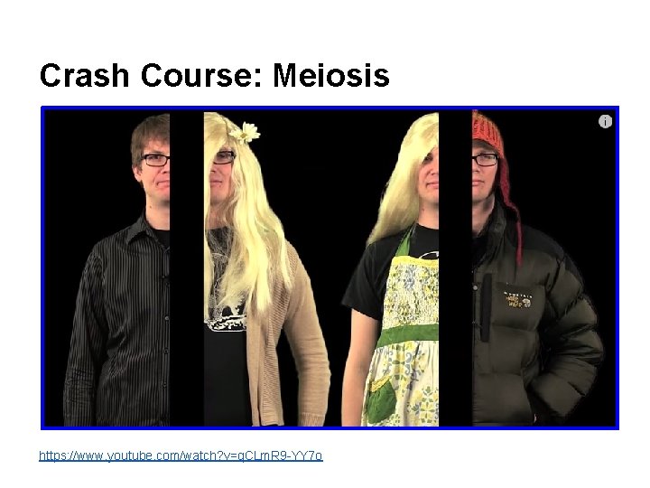 Crash Course: Meiosis https: //www. youtube. com/watch? v=q. CLm. R 9 -YY 7 o