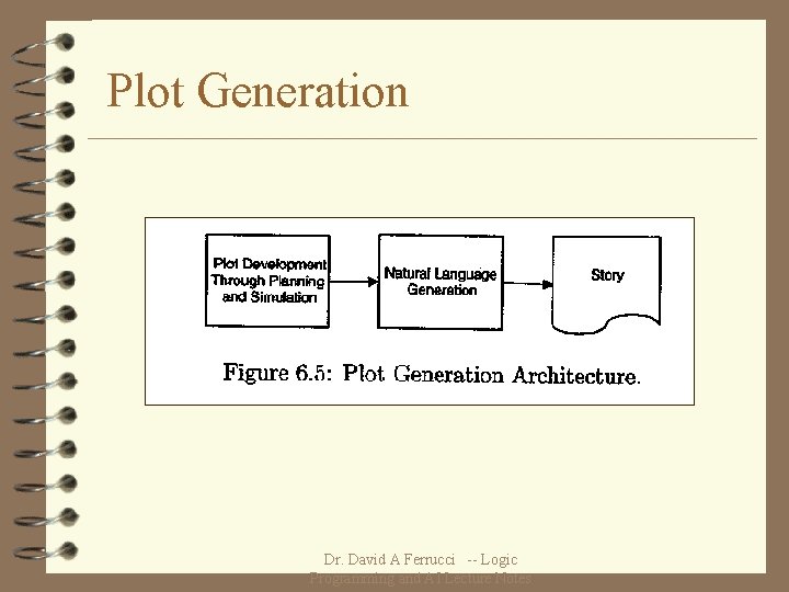 Plot Generation Dr. David A Ferrucci -- Logic Programming and AI Lecture Notes 