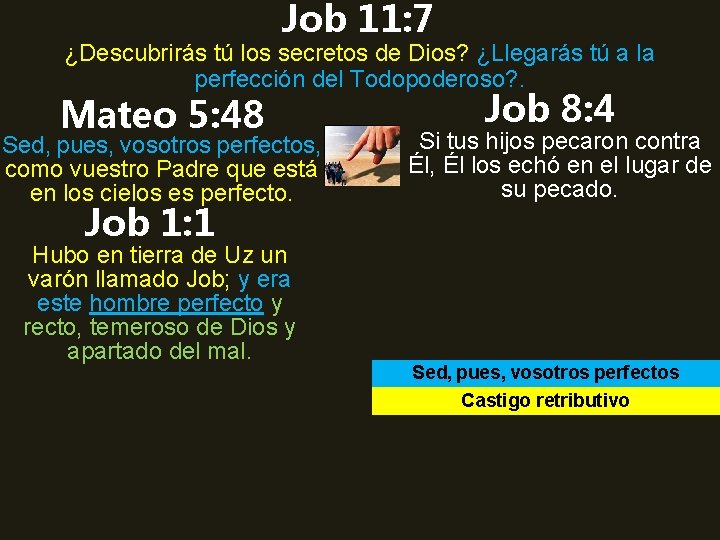 Job 11: 7 ¿Descubrirás tú los secretos de Dios? ¿Llegarás tú a la perfección