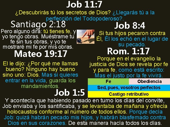 Job 11: 7 ¿Descubrirás tú los secretos de Dios? ¿Llegarás tú a la perfección