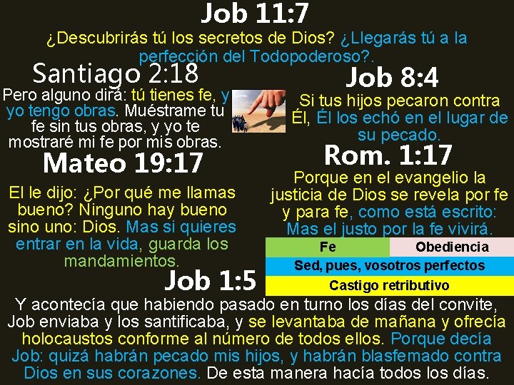 Job 11: 7 ¿Descubrirás tú los secretos de Dios? ¿Llegarás tú a la perfección