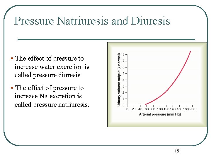Pressure Natriuresis and Diuresis • The effect of pressure to increase water excretion is