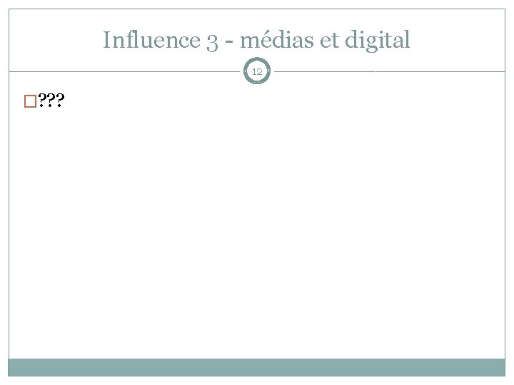 Influence 3 - médias et digital 12 �? ? ? 