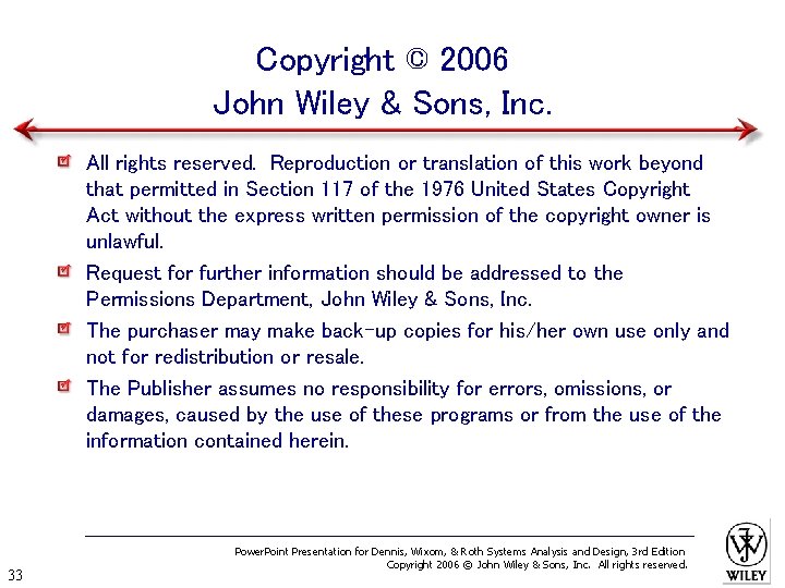 Copyright © 2006 John Wiley & Sons, Inc. All rights reserved. Reproduction or translation
