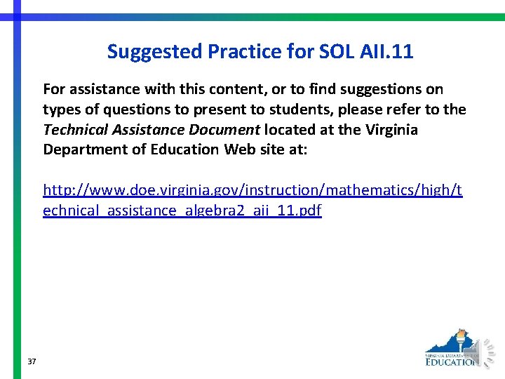 Suggested Practice for SOL AII. 11 For assistance with this content, or to find