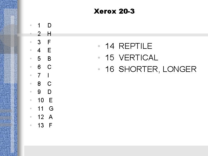 Xerox 20 -3 • • • • 1 2 3 4 5 6 7