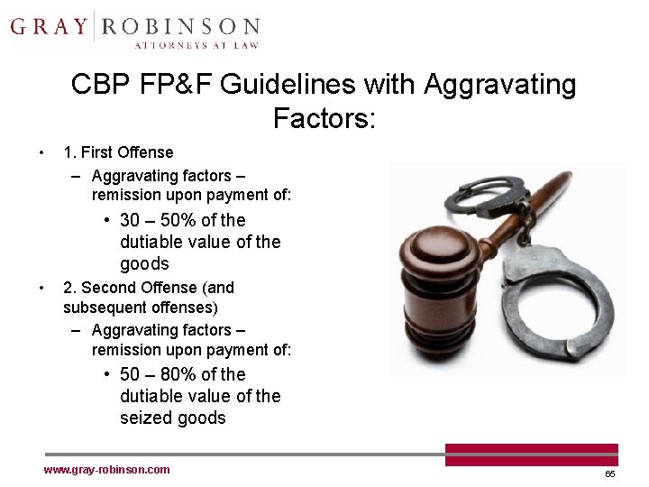 CBP FP&F Guidelines with Aggravating Factors: • 1. First Offense – Aggravating factors –