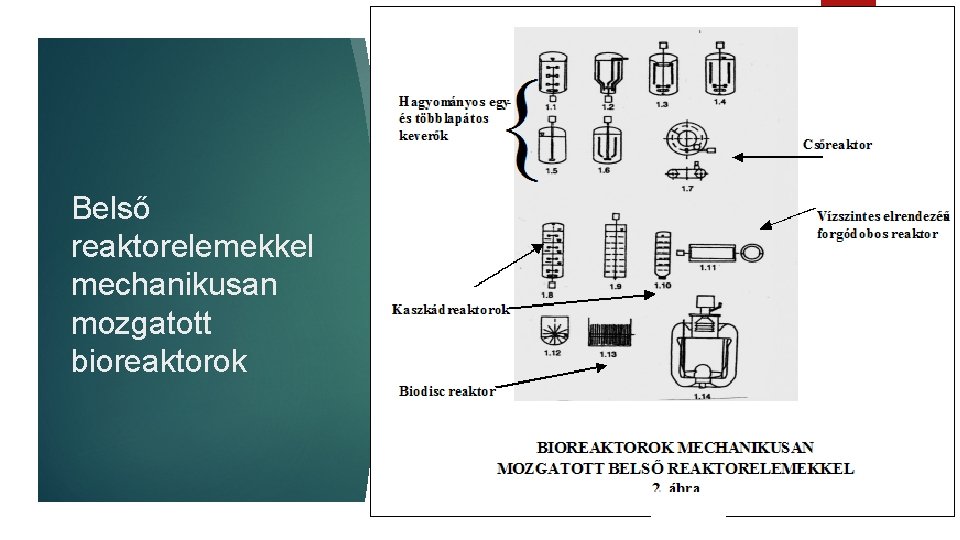 Belső reaktorelemekkel mechanikusan mozgatott bioreaktorok 