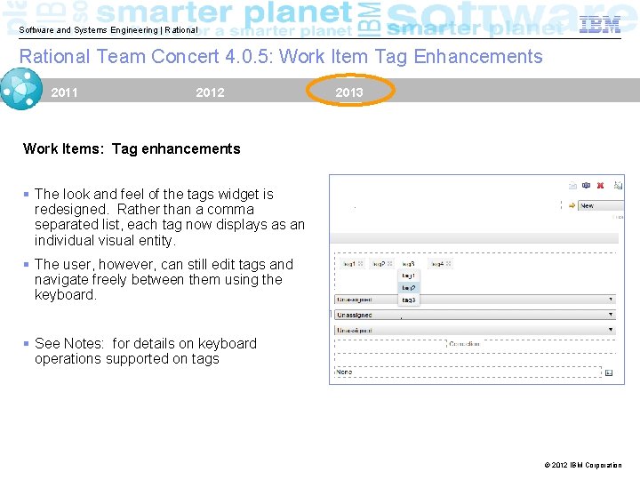 Software and Systems Engineering | Rational Team Concert 4. 0. 5: Work Item Tag