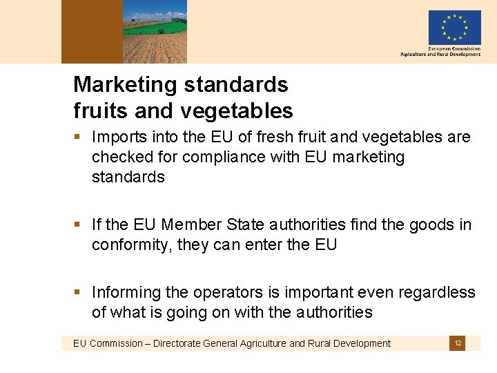 Marketing standards fruits and vegetables § Imports into the EU of fresh fruit and