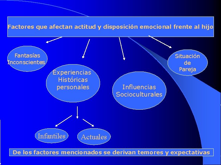 Factores que afectan actitud y disposición emocional frente al hijo Fantasías Inconscientes Experiencias Históricas
