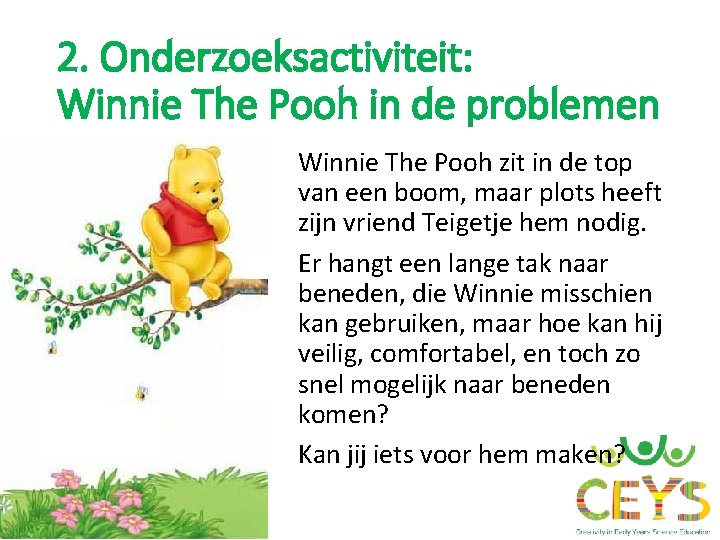 2. Onderzoeksactiviteit: Winnie The Pooh in de problemen Winnie The Pooh zit in de