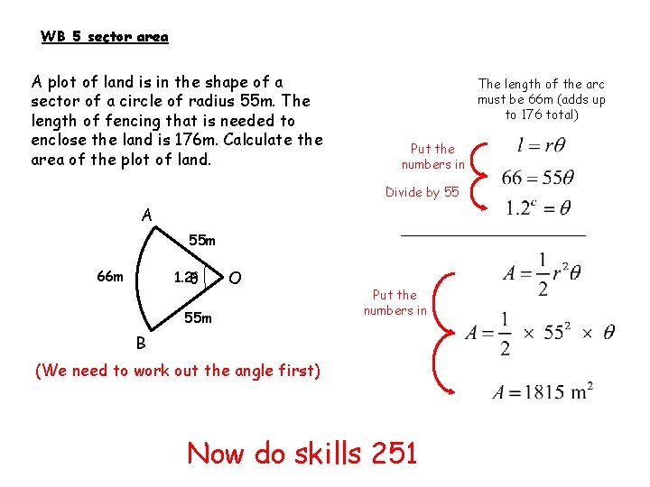 WB 5 sector area A plot of land is in the shape of a