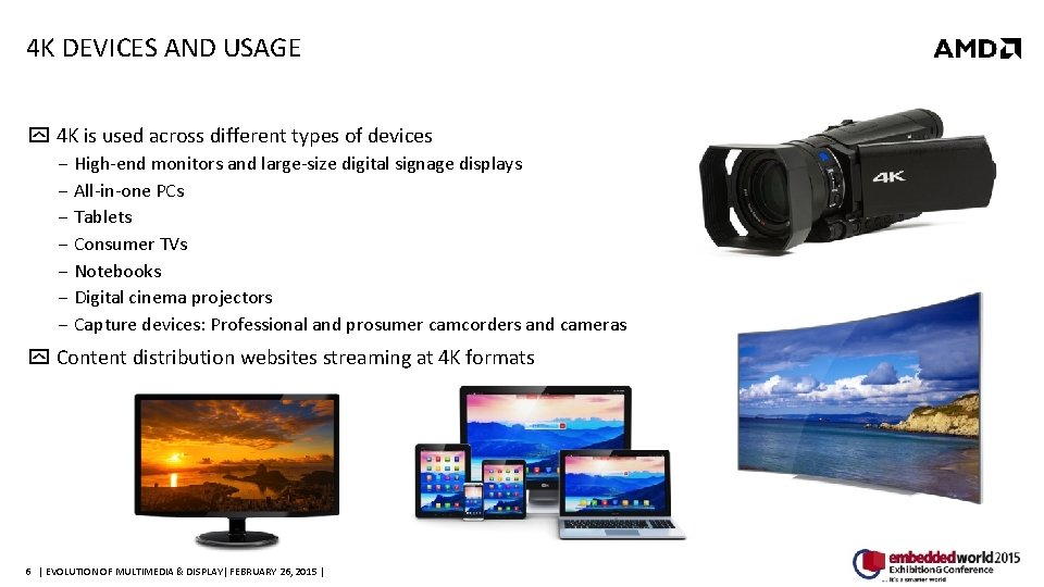 4 K DEVICES AND USAGE 4 K is used across different types of devices