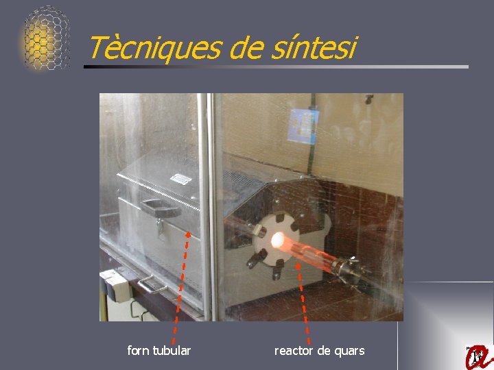 Tècniques de síntesi forn tubular reactor de quars 