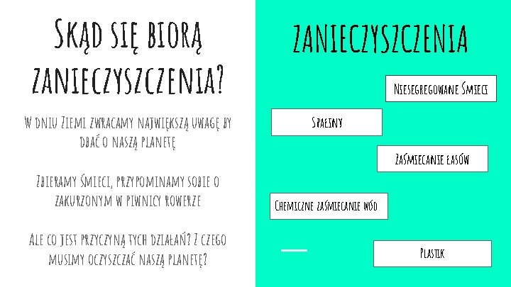 Skąd się biorą zanieczyszczenia? W dniu Ziemi zwracamy największą uwagę by dbać o naszą