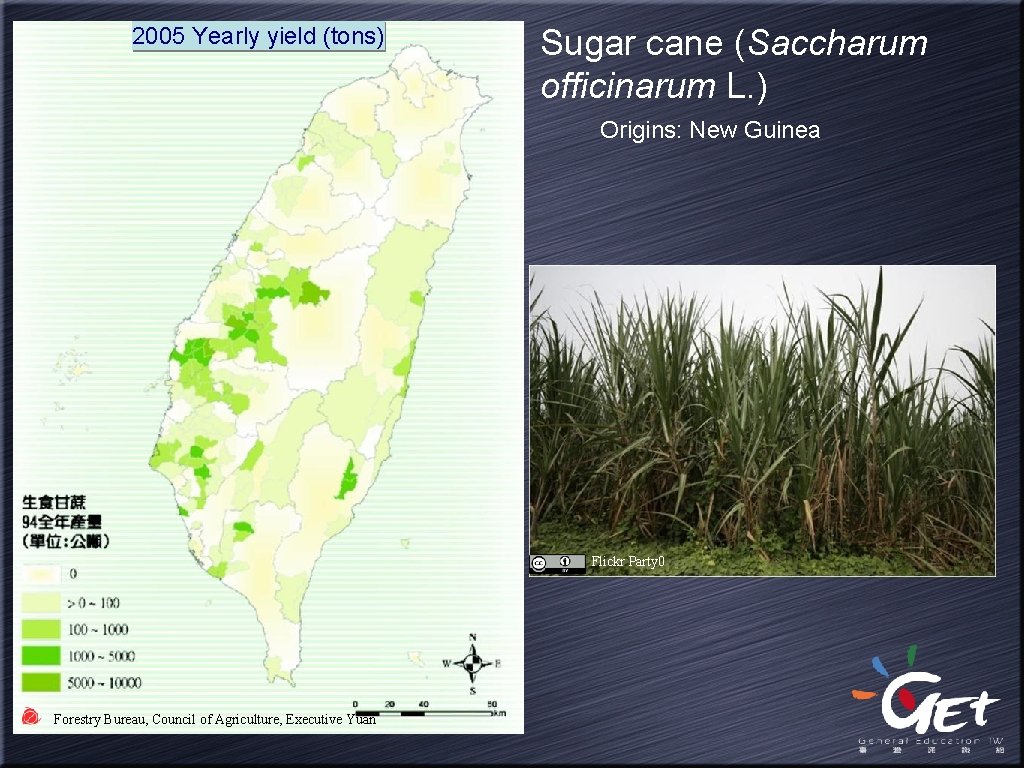 2005 Yearly yield (tons) Sugar cane (Saccharum officinarum L. ) Origins: New Guinea Flickr