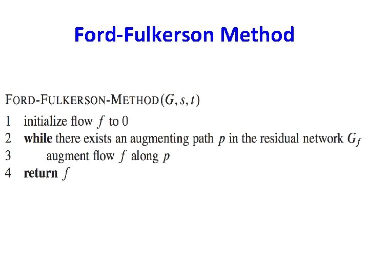 Ford-Fulkerson Method 