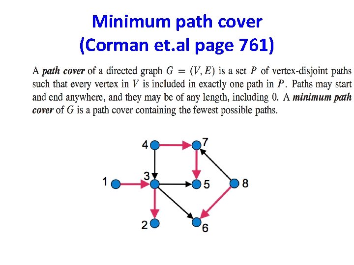 Minimum path cover (Corman et. al page 761) 