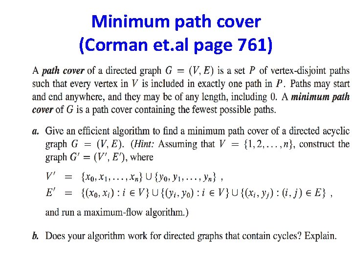 Minimum path cover (Corman et. al page 761) 