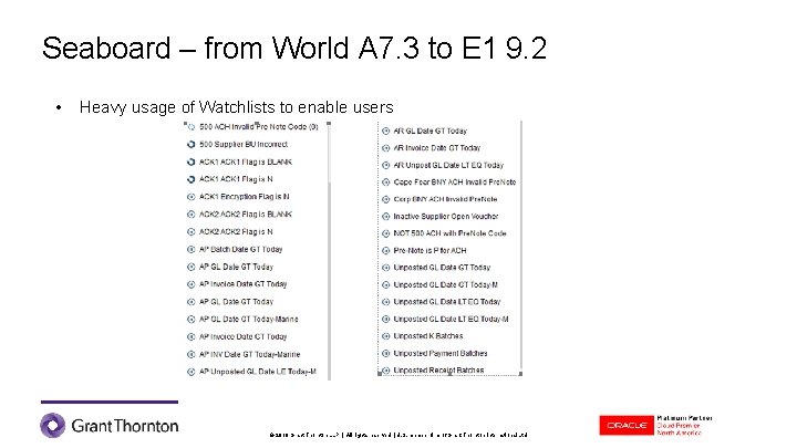 Seaboard – from World A 7. 3 to E 1 9. 2 • Heavy