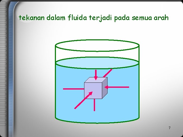 tekanan dalam fluida terjadi pada semua arah 7 