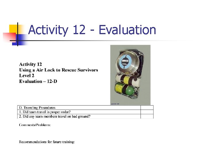 Activity 12 - Evaluation 
