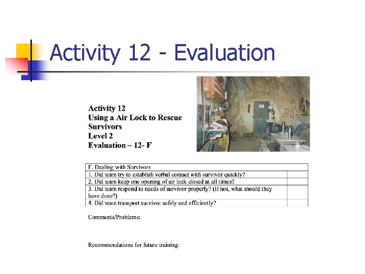 Activity 12 - Evaluation 